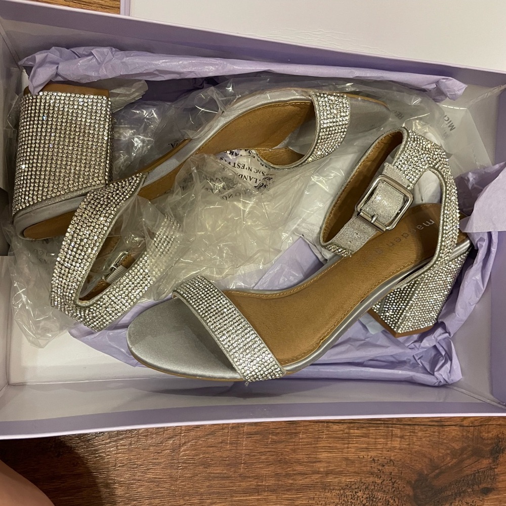 Madden Girl Sparkling Silver Heels